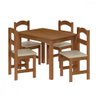 Mesa com 4 Cadeiras Pés Madeira Praiana Arauna - 1