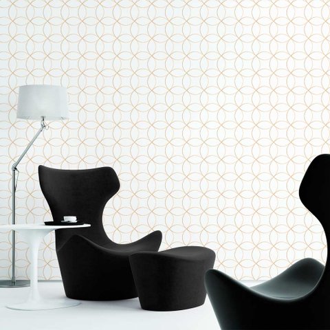 Papel de Parede Gold Lines 5 Arte Destaque 3,50 Metros