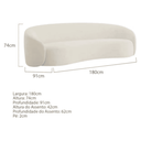 Ver imagem 7 de Kit Sofá 3 Lugares 180cm e Poltrona Orgânico Luxo Recepção Sala de Estar e Tv Amore Bouclé Bege- Mab