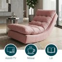 Ver imagem 6 de Poltrona Balance Exclusiva Bouclé Premium de Luxo com Leve Balanço para Sala Quarto e Área de Leitur