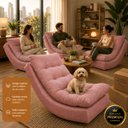 Ver imagem 5 de Poltrona Balance Exclusiva Bouclé Premium de Luxo com Leve Balanço para Sala Quarto e Área de Leitur
