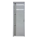 Ver imagem 1 de Porta de Aluminio Lambril Branco com Maçaneta e Vidro Linha 25 - 210x80 Esquerda