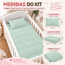 Ver imagem 5 de Kit de Berço 03 Pçs Malha 100% Algodão Verde Claro