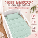 Ver imagem 4 de Kit de Berço 03 Pçs Malha 100% Algodão Verde Claro