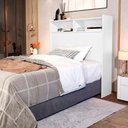 Ver imagem 6 de Cabeceira Solteiro 2 Nichos Mdf 95 Cm Melissa Branco Decmade