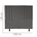 Ver imagem 3 de Cabeceira Estofada Queen Grécia 160cm Suede Cinza-escuro