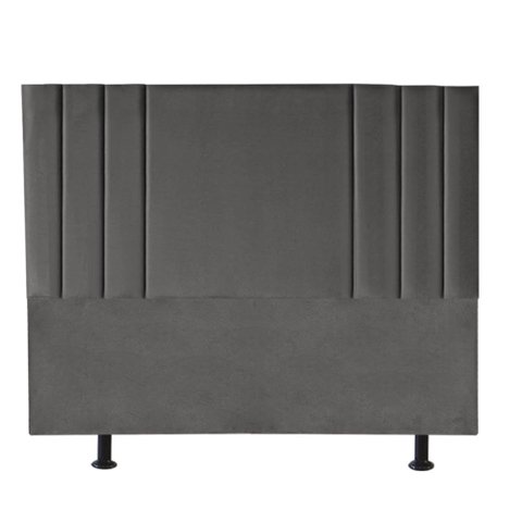 Cabeceira Estofada Queen Grécia 160cm Suede Cinza-escuro