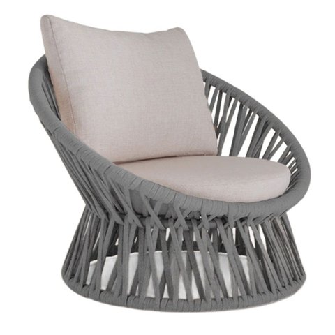 Poltrona Área Externa Monza Alumínio Pintura Corda Náutica