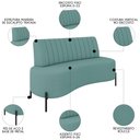 Ver imagem 3 de Sofá 2 Lugares 135cm Pés Aço Preto Tamar K04 Bouclê Azul - Mpozenato