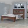 Cama de Casal Luxo de Madeira Maciça Cedro Tauari Cor Tabaco - 2