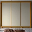 Ver imagem 3 de Guarda-Roupa Casal 3 Portas com Pés 100% MDF Platinum Marrom/Marrome/Off White