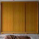 Ver imagem 1 de Guarda-Roupa Casal 3 Portas com Pés 100% MDF Platinum Marrom/Marrome/Off White