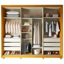 Ver imagem 7 de Guarda-Roupa Casal 3 Portas com Pés 100% MDF Platinum Marrom/Marrome/Off White