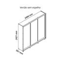 Ver imagem 6 de Guarda-Roupa Casal 3 Portas com Pés 100% MDF Platinum Marrom/Marrome/Off White
