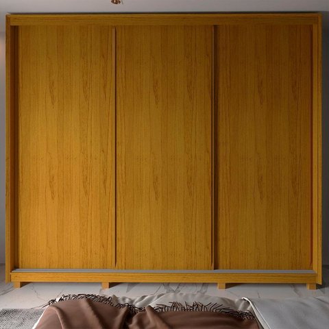Guarda-roupa Casal 3 Portas com Pés 100% Mdf Platinum