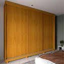 Ver imagem 4 de Guarda-Roupa Casal 3 Portas com Pés 100% MDF Platinum Marrom/Marrome/Off White