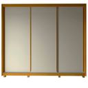 Ver imagem 5 de Guarda-Roupa Casal 3 Portas com Pés 100% MDF Platinum Marrom/Marrome/Off White
