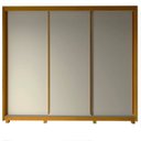 Ver imagem 5 de Guarda-Roupa Casal 3 Portas com Pés 100% MDF Platinum Marrom/Marrome/Off White