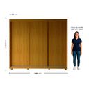 Ver mais imagens de Guarda-Roupa Casal 3 Portas com Pés 100% MDF Platinum Marrom/Marrome/Off White
