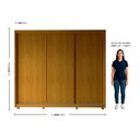 Ver mais imagens de Guarda-Roupa Casal 3 Portas com Pés 100% MDF Platinum Marrom/Marrome/Off White