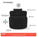 Ver imagem 3 de Poltrona Orgânica Living Bob com 01 Almofada Bouclê Preto - Desk Design
