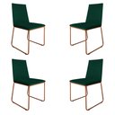 Ver imagem 1 de Kit 4 Cadeiras de Jantar Lille Base Aramado Bronze Veludo Verde - Montanaris Decor