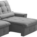 Ver imagem 6 de Sofá Retrátil Reclinável para Sala 3 Lugares 250cm Curie F04 Veludo Cinza Claro - Lyam Decor