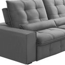 Ver imagem 5 de Sofá Retrátil Reclinável para Sala 3 Lugares 250cm Curie F04 Veludo Cinza Claro - Lyam Decor