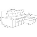 Ver imagem 4 de Sofá Retrátil Reclinável para Sala 3 Lugares 250cm Curie F04 Veludo Cinza Claro - Lyam Decor