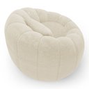 Ver imagem 5 de Poltrona Decorativa Concha Giratória com Puff Estilo Abóbora Shell Bouclê Bege - Desk Design