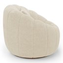 Ver imagem 6 de Poltrona Decorativa Concha Giratória com Puff Estilo Abóbora Shell Bouclê Bege - Desk Design