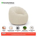Ver imagem 3 de Poltrona Decorativa Concha Giratória com Puff Estilo Abóbora Shell Bouclê Bege - Desk Design