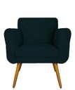 Ver imagem 3 de Conjunto 02 Poltronas Estofadas Para Sala de Estar Isabella Suede Azul Marinho- LM DECOR