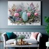 Quadro Decorativo Floral Pintura, Tela em Canvas na Horizontal Ideal para Ambiente de Sala de Estarq - 2