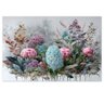 Quadro Decorativo Floral Pintura, Tela em Canvas na Horizontal Ideal para Ambiente de Sala de Estarq - 1