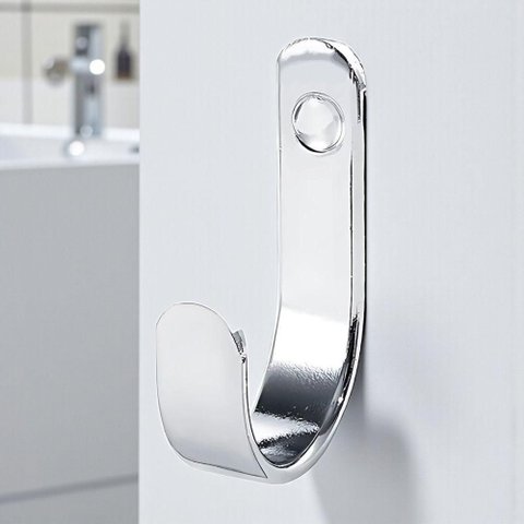 Cabideiro Kelira Multiuso de Parede em Aluminio Polido para Cozinha Banheiro Lavabo Closet Prata
