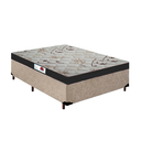 Ver imagem 1 de Cama Box Casal Suede Bege + Colchão Casal Prime Semi Ortopédico 58x138x188