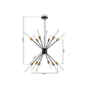 Ver imagem 4 de Lustre Pendente Sputnik Preto e Dourado para 12 Lâmpadas Moderno Luxo Inl71