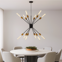Ver imagem 3 de Lustre Pendente Sputnik Preto e Dourado para 12 Lâmpadas Moderno Luxo Inl71
