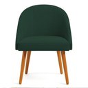 Ver imagem 4 de Kit 04 Cadeiras Poltrona de Jantar Luna Suede Pés Palito Castanho - Pallazio Verde