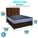 Ver imagem 3 de Conjunto Cama Box Bau Blindado Queen + Colchão Molas Ensacadas Petrus Paropas + Cabeceira