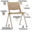 Ver imagem 2 de Cadeira Empilhável Fixa Lift F02 Base Aço Nude - Lyam Decor