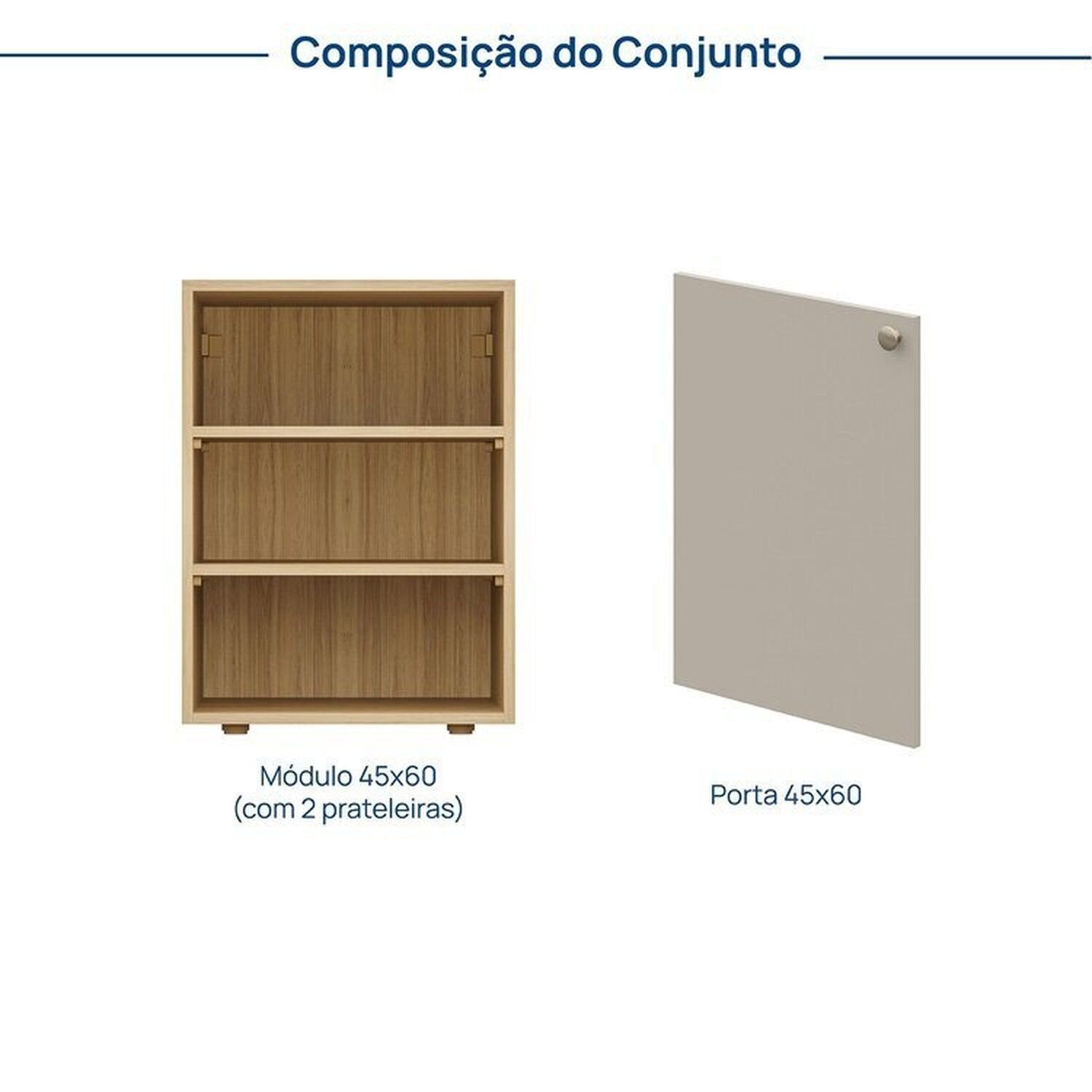 Armário Baixo Módulo 45x60 1 Porta Frame CabeCasa MadeiraMadeira - 3