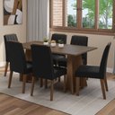 Ver imagem 1 de Conjunto Sala de Jantar Tampo de Madeira 6 Cadeiras Rustic/oxford Leon Madesa