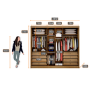 Ver imagem 3 de Guarda Roupa Casal 3 Portas e 8 Gavetas Com 3 Portas Espelhadas Diamond Novo Horizonte Cumaru