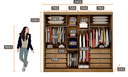 Ver imagem 3 de Guarda Roupa Casal 3 Portas e 8 Gavetas Com 3 Portas Espelhadas Diamond Novo Horizonte Cumaru