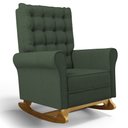 Ver mais imagens de Kit 02 Poltronas de Amamentação e Descanso Base Madeira Balanço Brenda G05 Linho Verde - Mpozenato
