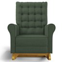 Ver imagem 7 de Kit 02 Poltronas de Amamentação e Descanso Base Madeira Balanço Brenda G05 Linho Verde - Mpozenato