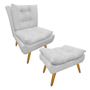Ver imagem 1 de Jogo 1 Poltrona e 1 Puff Para Sala Comercial Karen Corano Branco - LM DECOR