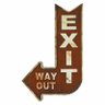 Placa Decorativa Metal Vintage Retro Seta Exit Saida Bar - 3